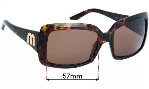 Sunglass Fix Lentes de Repuesto para Miu Miu SMU16G - 57mm Wide Sunglass Fix Lentes de Repuesto para Miu Miu SMU16G - 57mm Wide
