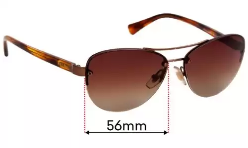 Sunglass Fix Lentes de Repuesto para Polo RA 4113 - 56mm Wide Polo RA 4113 Lentes de Repuesto 56mm wide
