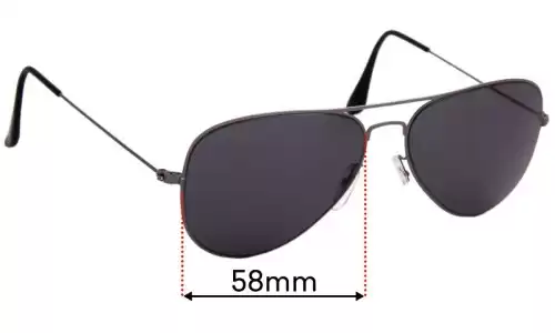 Sunglass Fix Lentes de Repuesto para Ray-Ban RB3513 Aviator Flat Metal - 58mm Wide Ray-Ban RB3513 Aviator Flat Metal Lentes de Repuesto 58mm wide