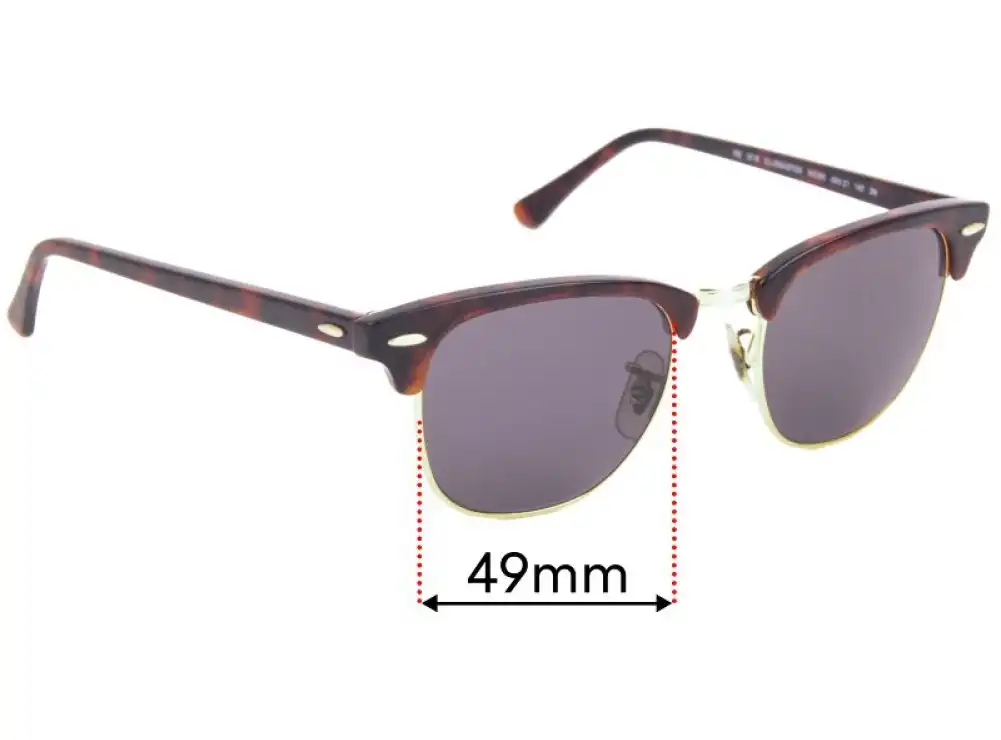 Sunglass Fix Lentes de Repuesto para Ray Ban RB3016 WO366 Clubmaster - 49mm Wide Sunglass Fix Lentes de Repuesto para Ray Ban RB3016 WO366 Clubmaster - 49mm Wide