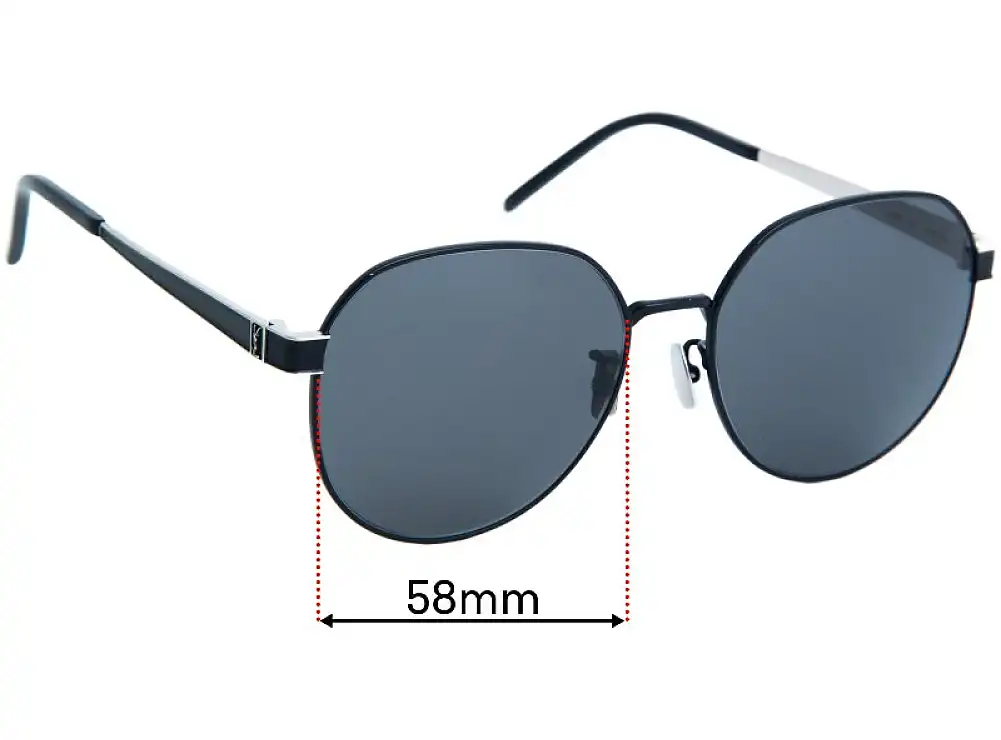 Sunglass Fix Lentes de Repuesto para Saint Laurent SL M66 - 58mm Wide Sunglass Fix Lentes de Repuesto para Saint Laurent SL M66 - 58mm Wide