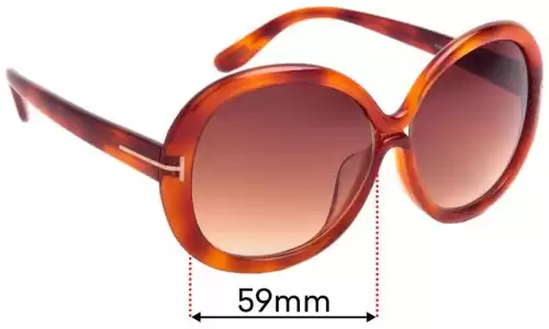 Sunglass Fix Lentes de Repuesto para Tom Ford Gisella TF388-F - 59mm Wide Tom Ford Gisella TF388-F Lentes de Repuesto 59mm wide