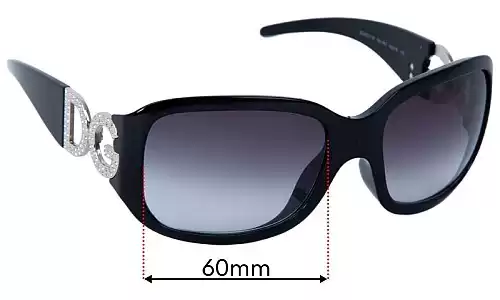 Sunglass Fix Lentes de Repuesto para Dolce & Gabbana DG6017-B - 60mm Wide Dolce & Gabbana DG6017-B Lentes de Repuesto 60mm wide