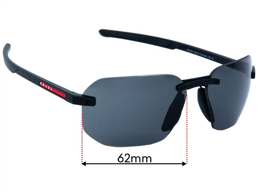 Sunglass Fix Lentes de Repuesto para Prada SPS 09W - 62mm Wide Sunglass Fix Lentes de Repuesto para Prada SPS 09W - 62mm Wide