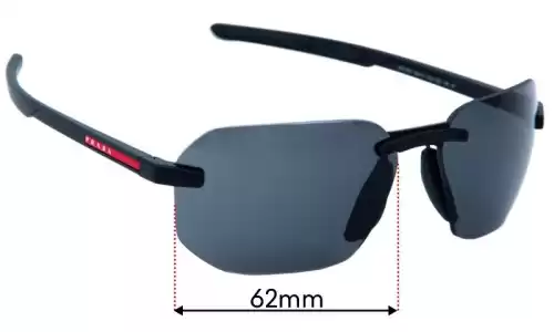 Sunglass Fix Lentes de Repuesto para Prada SPS 09W - 62mm Wide Prada SPS 09W Lentes de Repuesto 62mm wide