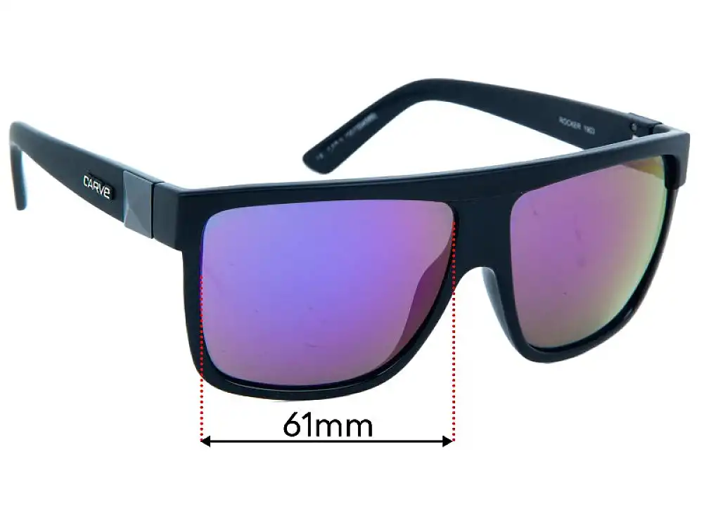 Sunglass Fix Lentes de Repuesto para Carve Rocker - 61mm Wide Sunglass Fix Lentes de Repuesto para Carve Rocker - 61mm Wide