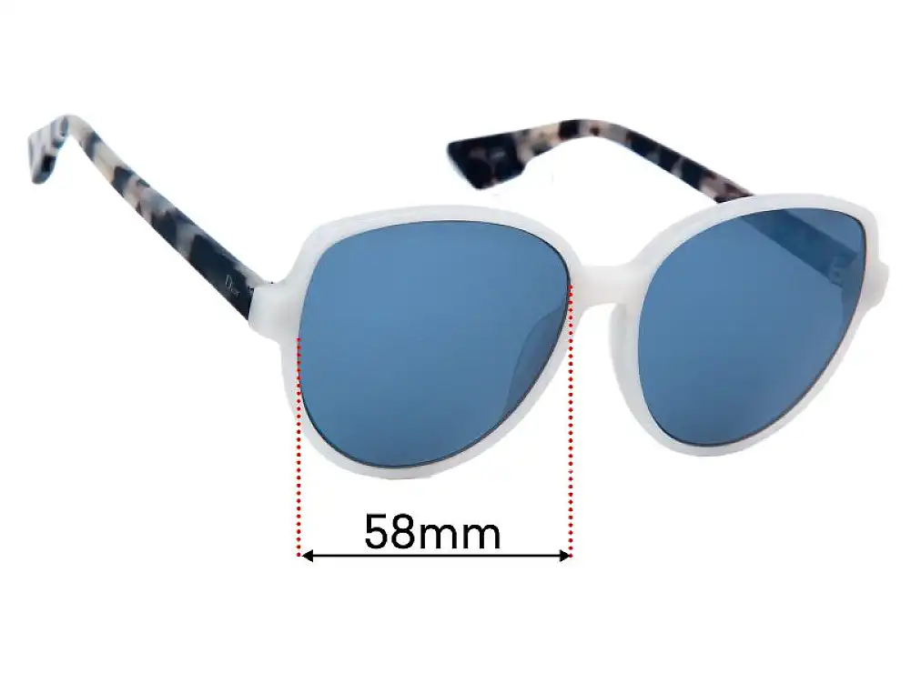 Sunglass Fix Lentes de Repuesto para Christian Dior Dioronde 2 - 58mm Wide Sunglass Fix Lentes de Repuesto para Christian Dior Dioronde 2 - 58mm Wide