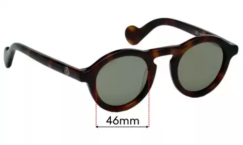 Sunglass Fix Lentes de Repuesto para Moncler ML 0042 - 46mm Wide Moncler ML 0042 Lentes de Repuesto 46mm wide