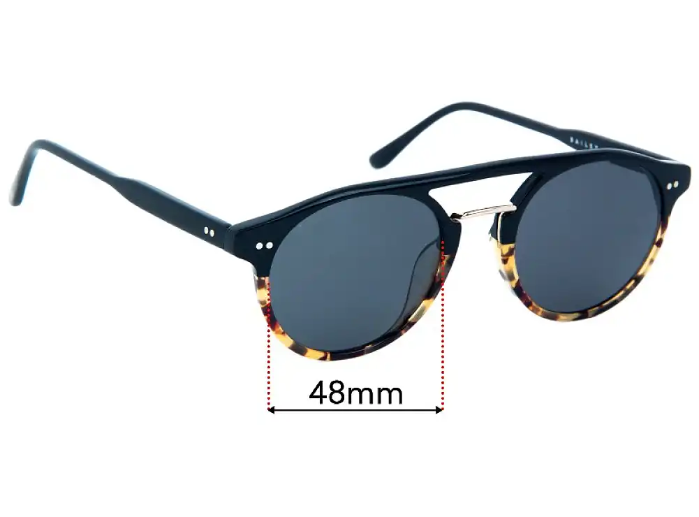 Sunglass Fix Lentes de Repuesto para Bailey Nelson Ward - 48mm Wide Sunglass Fix Lentes de Repuesto para Bailey Nelson Ward - 48mm Wide