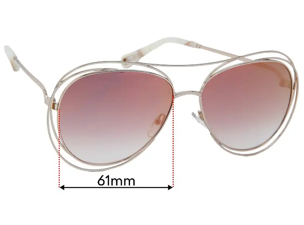 Sunglass Fix Lentes de Repuesto para Chloe CE 134S - 61mm Wide Sunglass Fix Lentes de Repuesto para Chloe CE 134S - 61mm Wide