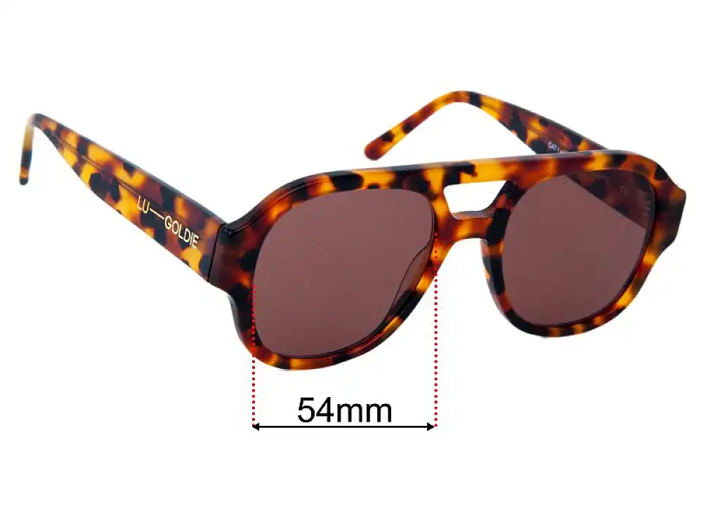 Sunglass Fix Lentes de Repuesto para Lu Goldie Ruby - 54mm Wide Sunglass Fix Lentes de Repuesto para Lu Goldie Ruby - 54mm Wide