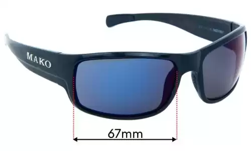 Sunglass Fix Lentes de Repuesto para Mako Escape XL 9603 - 67mm Wide Mako Escape XL 9603 Lentes de Repuesto 67mm wide
