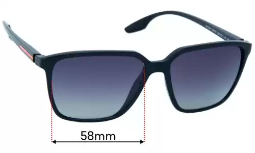 Sunglass Fix Lentes de Repuesto para Prada SPS 06V - 58mm Wide Prada SPS 06V Lentes de Repuesto 58mm wide