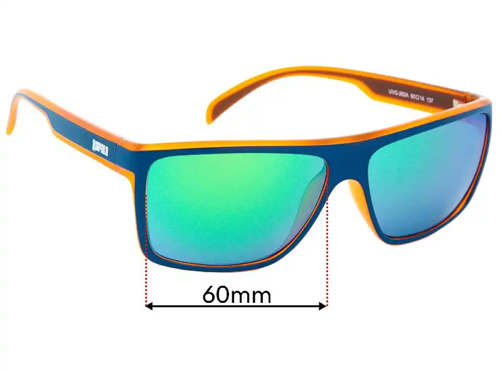Sunglass Fix Lentes de Repuesto para Rapala UVG-282A - 60mm Wide Sunglass Fix Lentes de Repuesto para Rapala UVG-282A - 60mm Wide