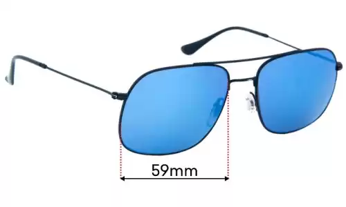 Sunglass Fix Lentes de Repuesto para Ray-Ban RB3595 Andrea - 59mm Wide Ray-Ban RB3595 Andrea Lentes de Repuesto 59mm wide