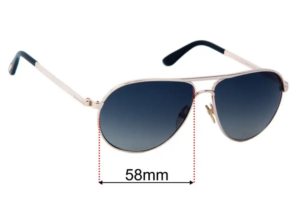 Sunglass Fix Lentes de Repuesto para Tom Ford Marko TF144 - 58mm Wide Sunglass Fix Lentes de Repuesto para Tom Ford Marko TF144 - 58mm Wide