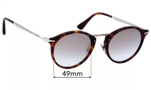 Sunglass Fix Lentes de Repuesto para Persol 3166-S - 49mm Wide Persol 3166-S Lentes de Repuesto 49mm wide
