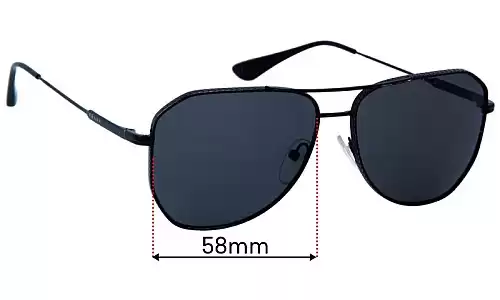 Sunglass Fix Lentes de Repuesto para Prada SPR63X - 58mm Wide Prada SPR63X Lentes de Repuesto 58mm wide