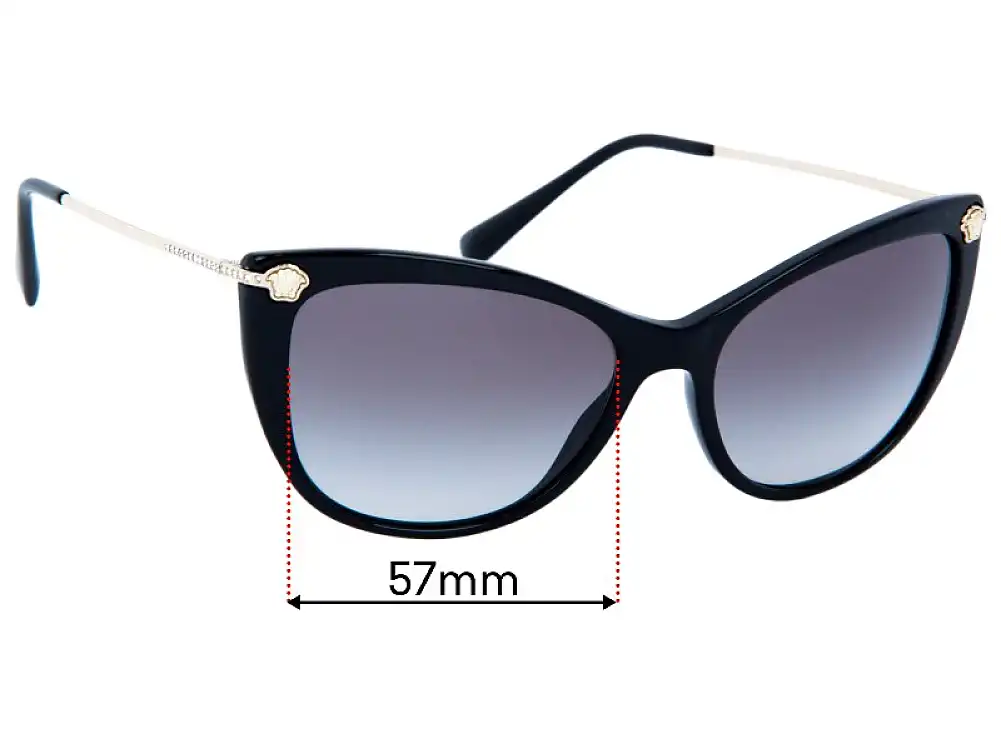 Sunglass Fix Lentes de Repuesto para Versace MOD 4345-B - 57mm Wide Sunglass Fix Lentes de Repuesto para Versace MOD 4345-B - 57mm Wide