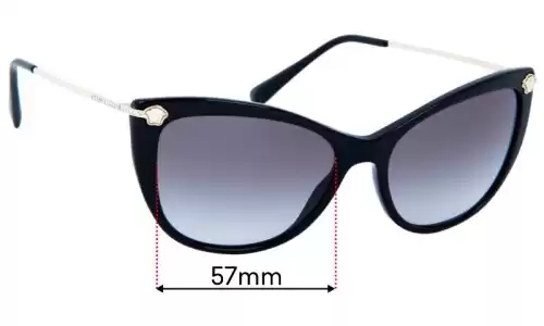 Sunglass Fix Lentes de Repuesto para Versace MOD 4345-B - 57mm Wide Versace MOD 4345-B Lentes de Repuesto 57mm wide