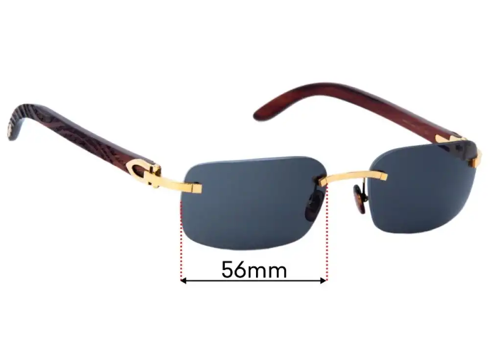 Sunglass Fix Lentes de Repuesto para Cartier 4176299 - 56mm Wide Sunglass Fix Lentes de Repuesto para Cartier 4176299 - 56mm Wide