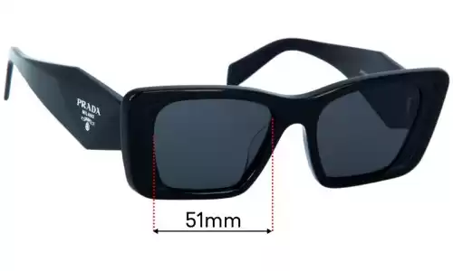 Prada SPR08Y-F Replacement Lenses - 51mm Prada SPR08Y-F Replacement Sunglass Lenses - 51mm