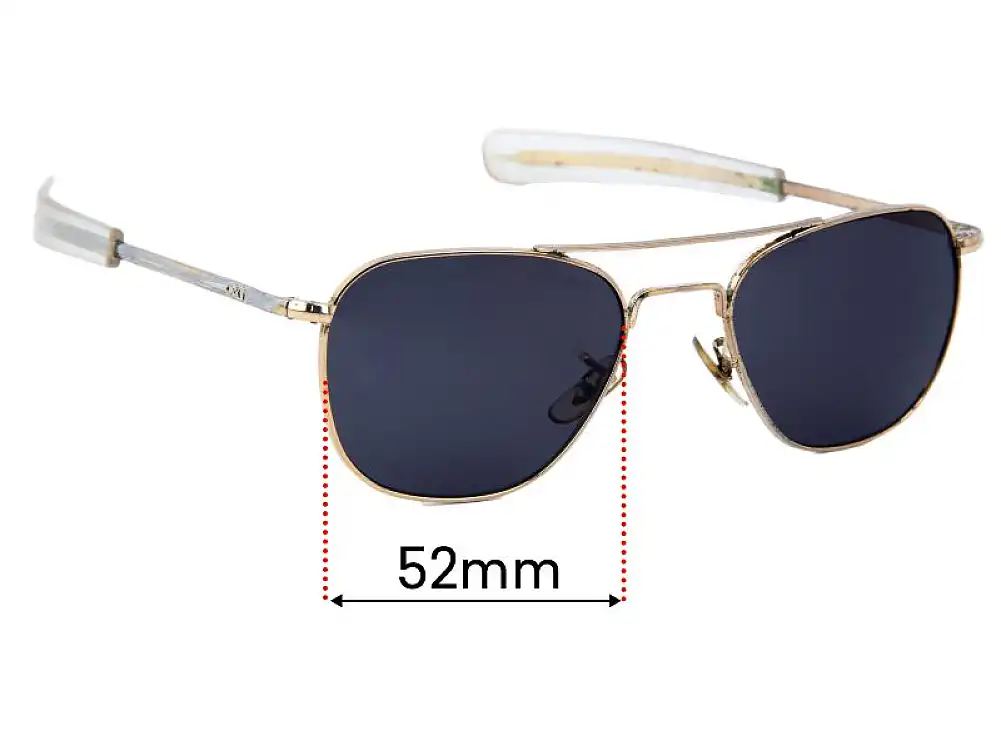 Sunglass Fix Lentes de Repuesto para American Optical 5 1/2 Aviator - 52mm Wide Sunglass Fix Lentes de Repuesto para American Optical 5 1/2 Aviator - 52mm Wide