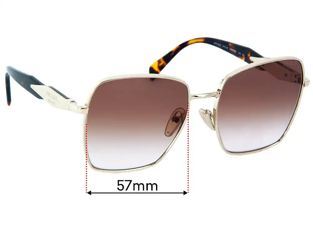 Sunglass Fix Lentes de Repuesto para Prada SPR64Z - 57mm Wide Sunglass Fix Lentes de Repuesto para Prada SPR64Z - 57mm Wide