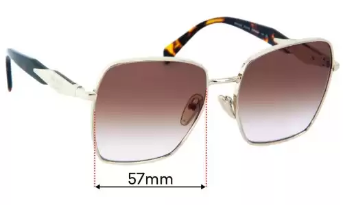 Sunglass Fix Lentes de Repuesto para Prada SPR64Z - 57mm Wide Prada SPR64Z Lentes de Repuesto 57mm wide