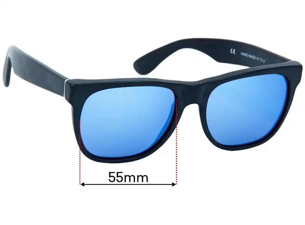 Sunglass Fix Replacement Lenses for Retro Super Future Classic Black - 55mm Wide Sunglass Fix Replacement Lenses for Retro Super Future Classic Black - 55mm Wide