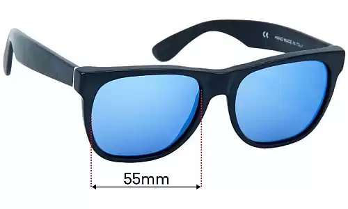 Sunglass Fix Replacement Lenses for Retro Super Future Classic Black - 55mm Wide Retro Super Future Classic Black Replacement Lenses 55mm wide