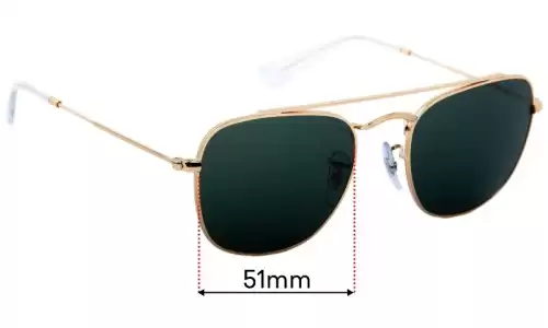 Sunglass Fix Lentes de Repuesto para Ray Ban RB3557 - 51mm Wide Ray Ban RB3557 Lentes de Repuesto 51mm wide