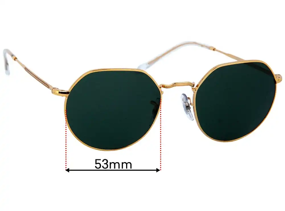 Sunglass Fix Lentes de Repuesto para Ray-Ban RB3565 Jack - 53mm Wide Sunglass Fix Lentes de Repuesto para Ray-Ban RB3565 Jack - 53mm Wide