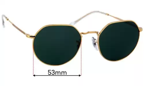 Sunglass Fix Lentes de Repuesto para Ray-Ban RB3565 Jack - 53mm Wide Ray-Ban RB3565 Jack Lentes de Repuesto 53mm wide
