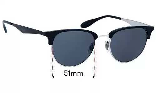 Sunglass Fix Lentes de Repuesto para Ray-Ban RB6396 - 51mm Wide Ray-Ban RB6396 Lentes de Repuesto 51mm wide