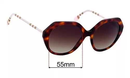 Replacement Lenses for Burberry B 4375 - 55mm Wide Sunglass Fix Replacement Lenses for Burberry B 4375 - 55mm Wide