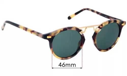 Sunglass Fix Lentes de Repuesto para Krewe St Louis - 46mm Wide Krewe St Louis Lentes de Repuesto 46mm wide