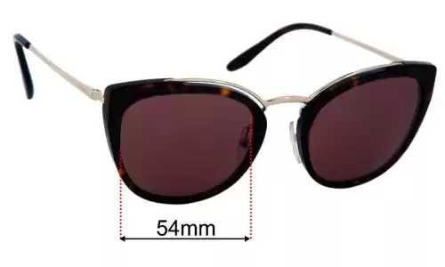 Sunglass Fix Lentes de Repuesto para Prada SPR 20U - 54mm Wide Prada SPR 20U Lentes de Repuesto 54mm wide