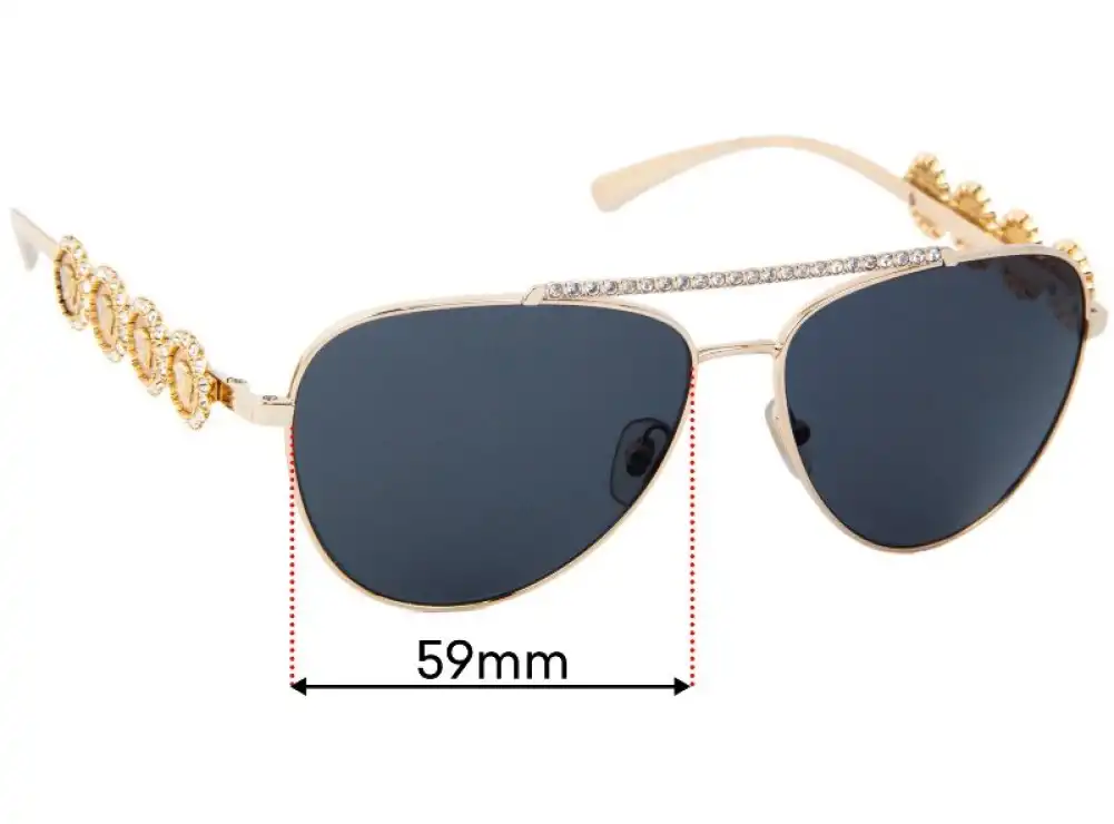 Sunglass Fix Lentes de Repuesto para Versace VE 2219-B - 59mm Wide Sunglass Fix Lentes de Repuesto para Versace VE 2219-B - 59mm Wide