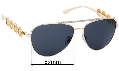 Sunglass Fix Lentes de Repuesto para Versace VE 2219-B - 59mm Wide Sunglass Fix Lentes de Repuesto para Versace VE 2219-B - 59mm Wide