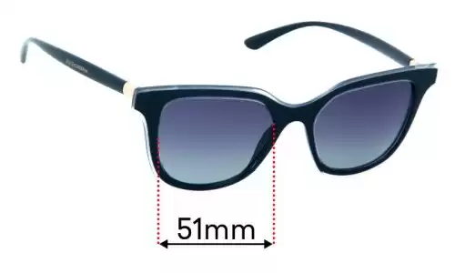 Sunglass Fix Lentes de Repuesto para Dolce & Gabbana DG4362 - 51mm Wide Dolce & Gabbana DG4362 Lentes de Repuesto 51mm wide
