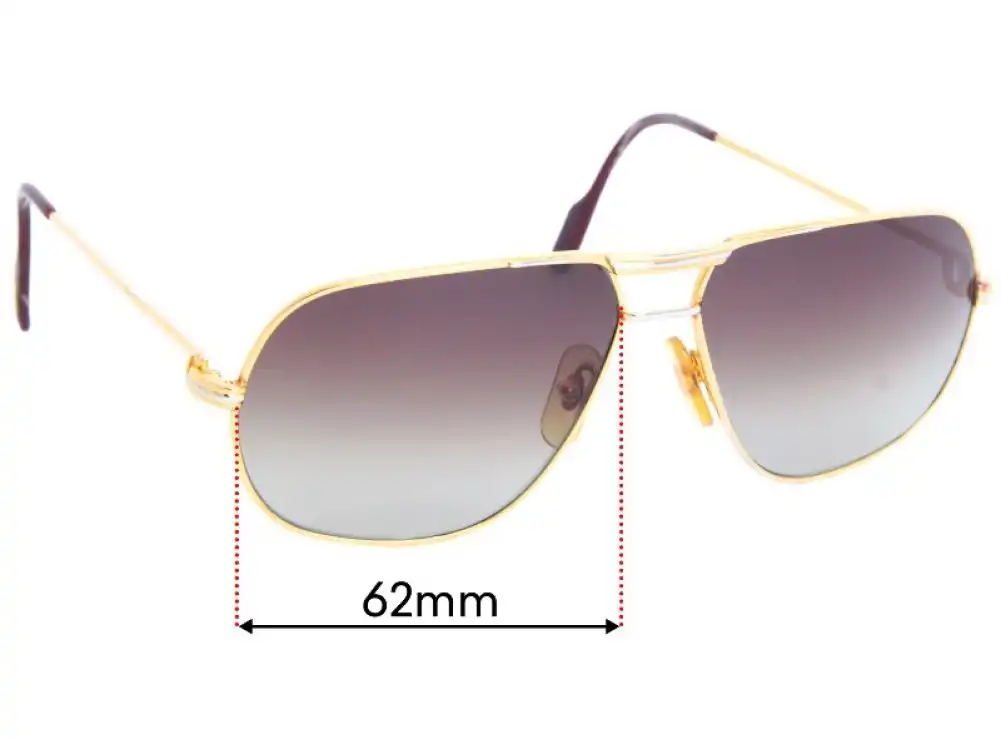 Sunglass Fix Lentes de Repuesto para Cartier Tank Louis - 62mm Wide Sunglass Fix Lentes de Repuesto para Cartier Tank Louis - 62mm Wide