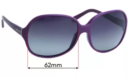 Sunglass Fix Lentes de Repuesto para Prada SPR26L & PR26LS - 62mm Wide Prada SPR26L & PR26LS Lentes de Repuesto 62mm wide