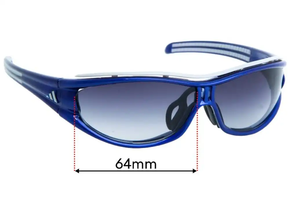Sunglass Fix Lentes de Repuesto para Adidas A127 Evil Eye Pro S - 64mm Wide Sunglass Fix Lentes de Repuesto para Adidas A127 Evil Eye Pro S - 64mm Wide