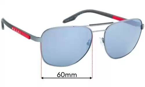Sunglass Fix Lentes de Repuesto para Prada SPS53X - 60mm Wide Prada SPS53X Lentes de Repuesto 60mm wide