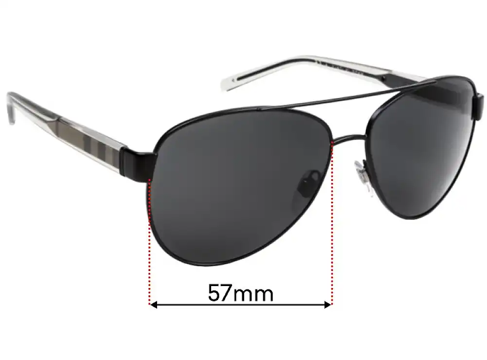 Sunglass Fix Lentes de Repuesto para Burberry BE 3084 - 57mm Wide Sunglass Fix Lentes de Repuesto para Burberry BE 3084 - 57mm Wide