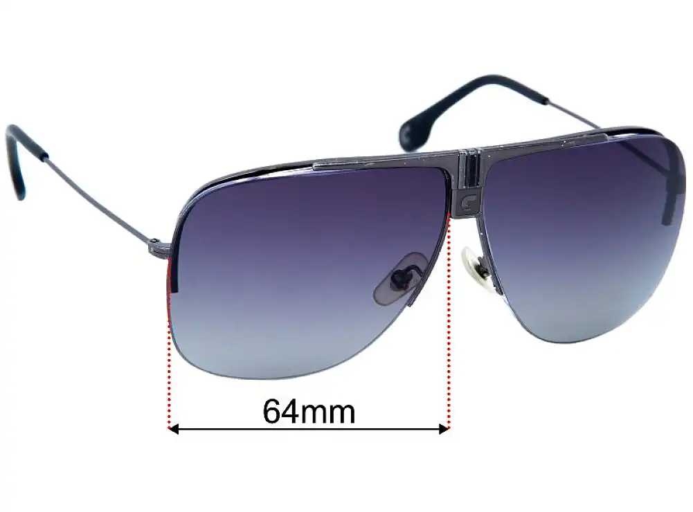 Sunglass Fix Lentes de Repuesto para Carrera 1013/S - 64mm Wide Sunglass Fix Lentes de Repuesto para Carrera 1013/S - 64mm Wide