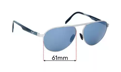 Sunglass Fix Lentes de Repuesto para Maui Jim MJ787 Swinging Bridges - 61mm Wide Maui Jim MJ787 Swinging Bridges Lentes de Repuesto 61mm wide