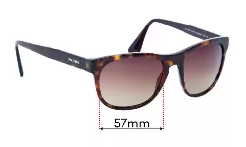Sunglass Fix Lentes de Repuesto para Prada SPR 14R - 57mm Wide Prada SPR 14R Lentes de Repuesto 57mm wide