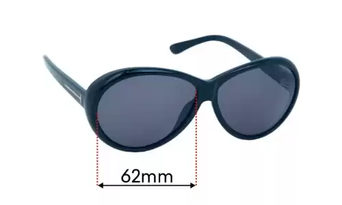 Sunglass Fix Lentes de Repuesto para Tom Ford Geraldine TF202 - 62mm Wide Tom Ford Geraldine TF202 Lentes de Repuesto 62mm wide
